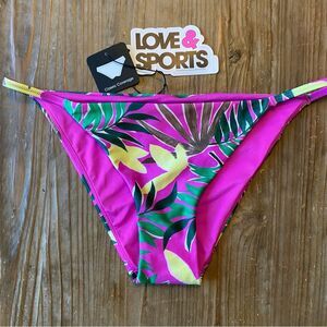 Love & Sports Bikini Bottoms Tropical Print Large NWT
